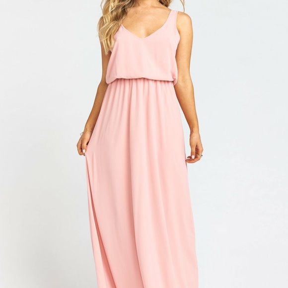 Show Me Your Mumu Kendall Maxi Dress Rosebud Chiffon Bridesmaid Gown XXS NWT - Picture 1 of 9
